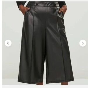 Lane Bryant Faux Leather Crop Gaucho Pants Size 24